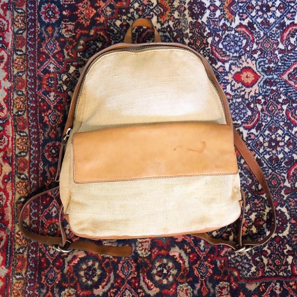 Skagen Aften canvas and leather backpack
